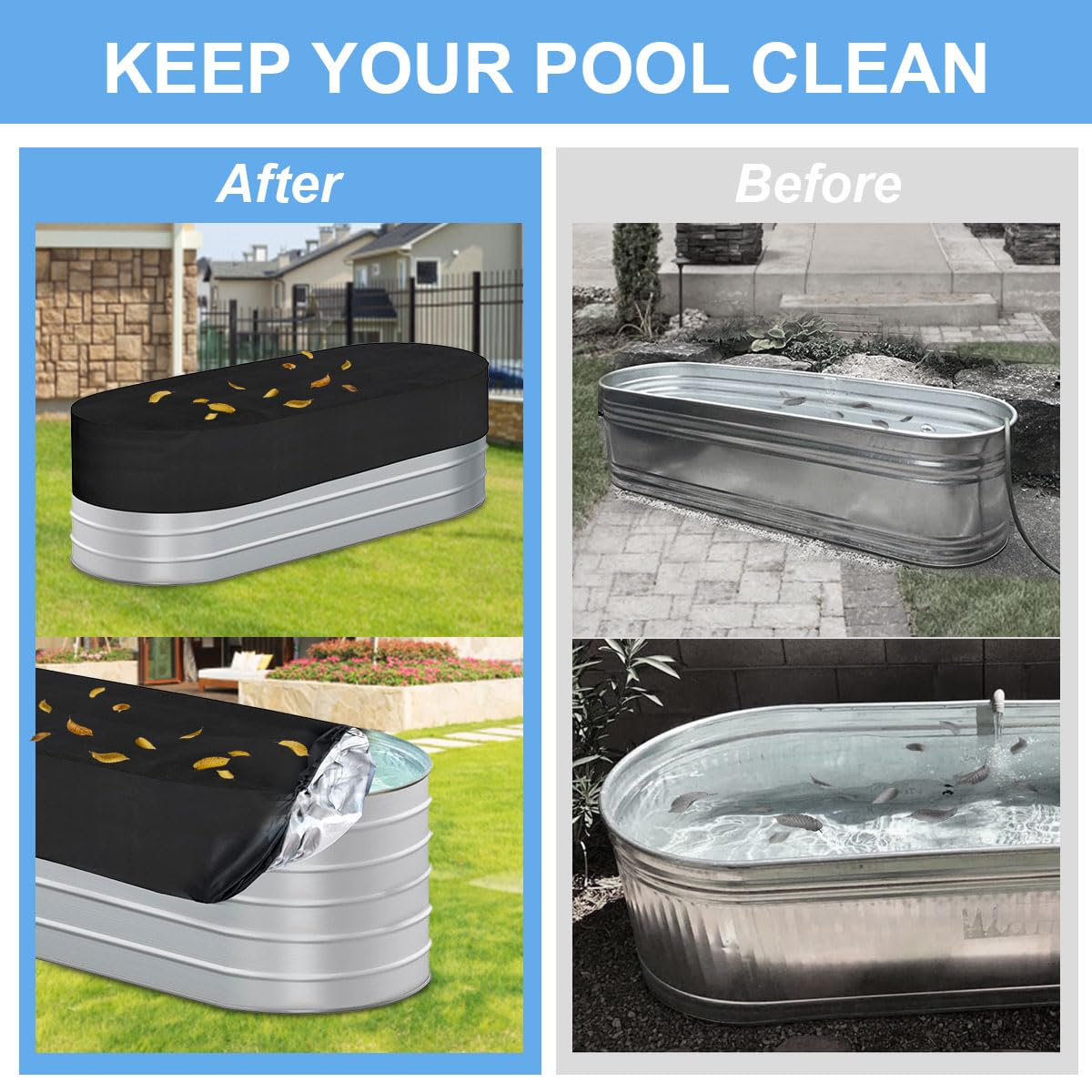Gecic lifestyle shot of backyard cold plunge tub covered and protected