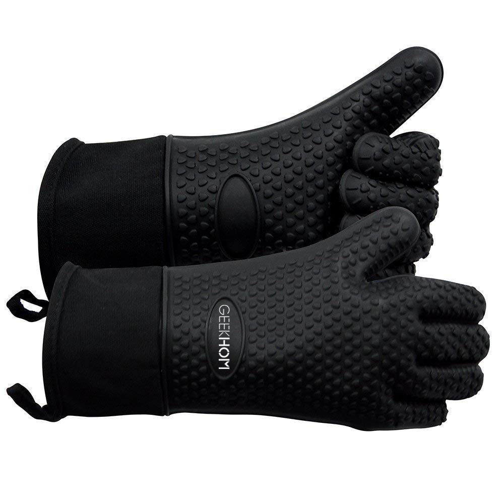 GEEKHOM front view showing gloves and packaging, highlights professional protection