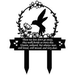 Geelin front view plaque showing hummingbird design and tribute wording for meaningful display
