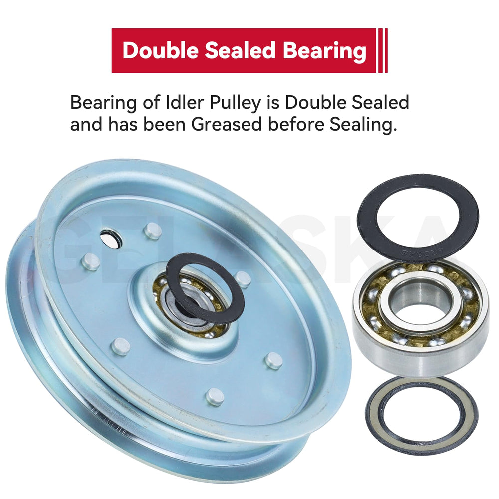 GELASKA pulley dimension scale showing 4.5in diameter for correct belt alignment