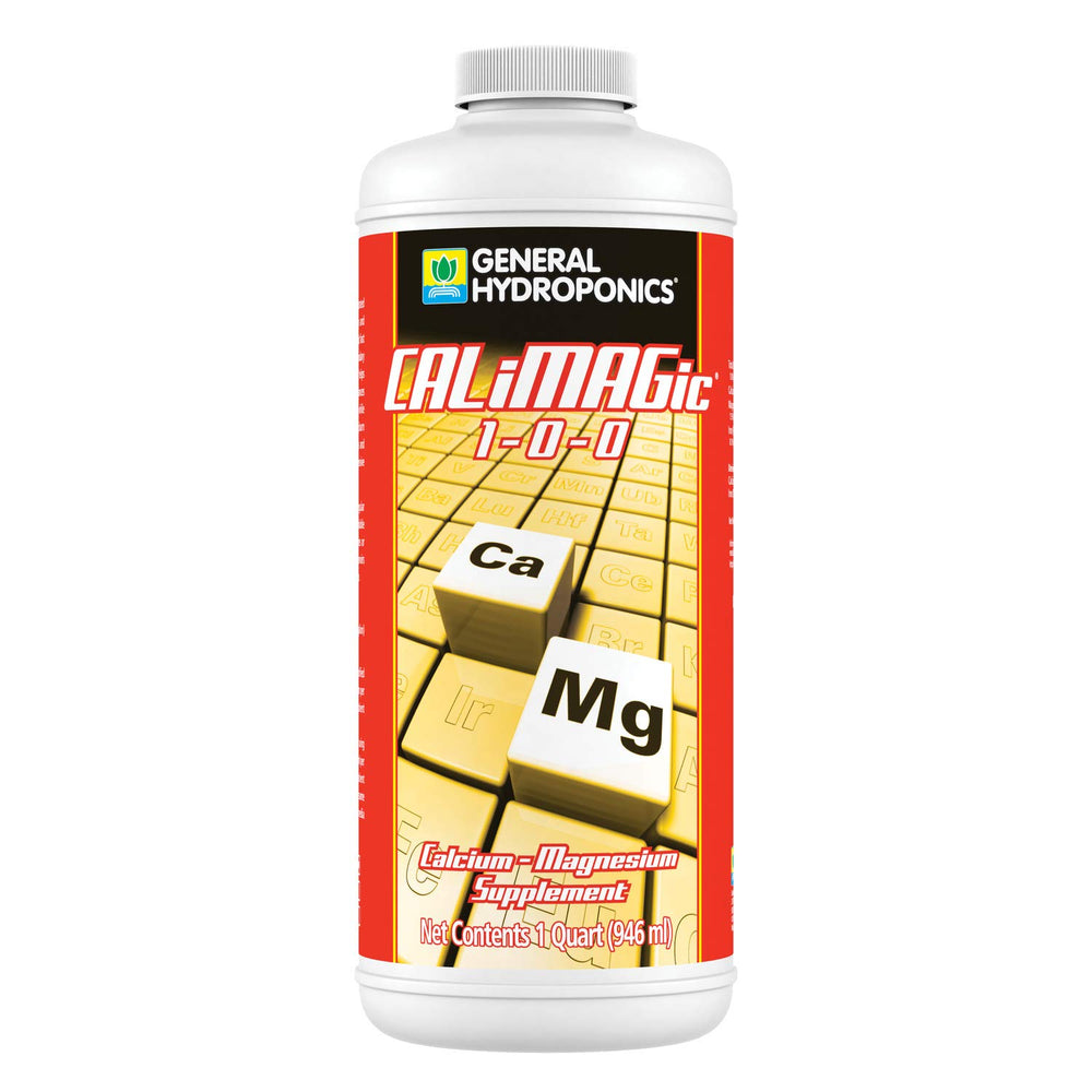 General Hydroponics CALiMAGic front bottle view showing product and easy handling benefits