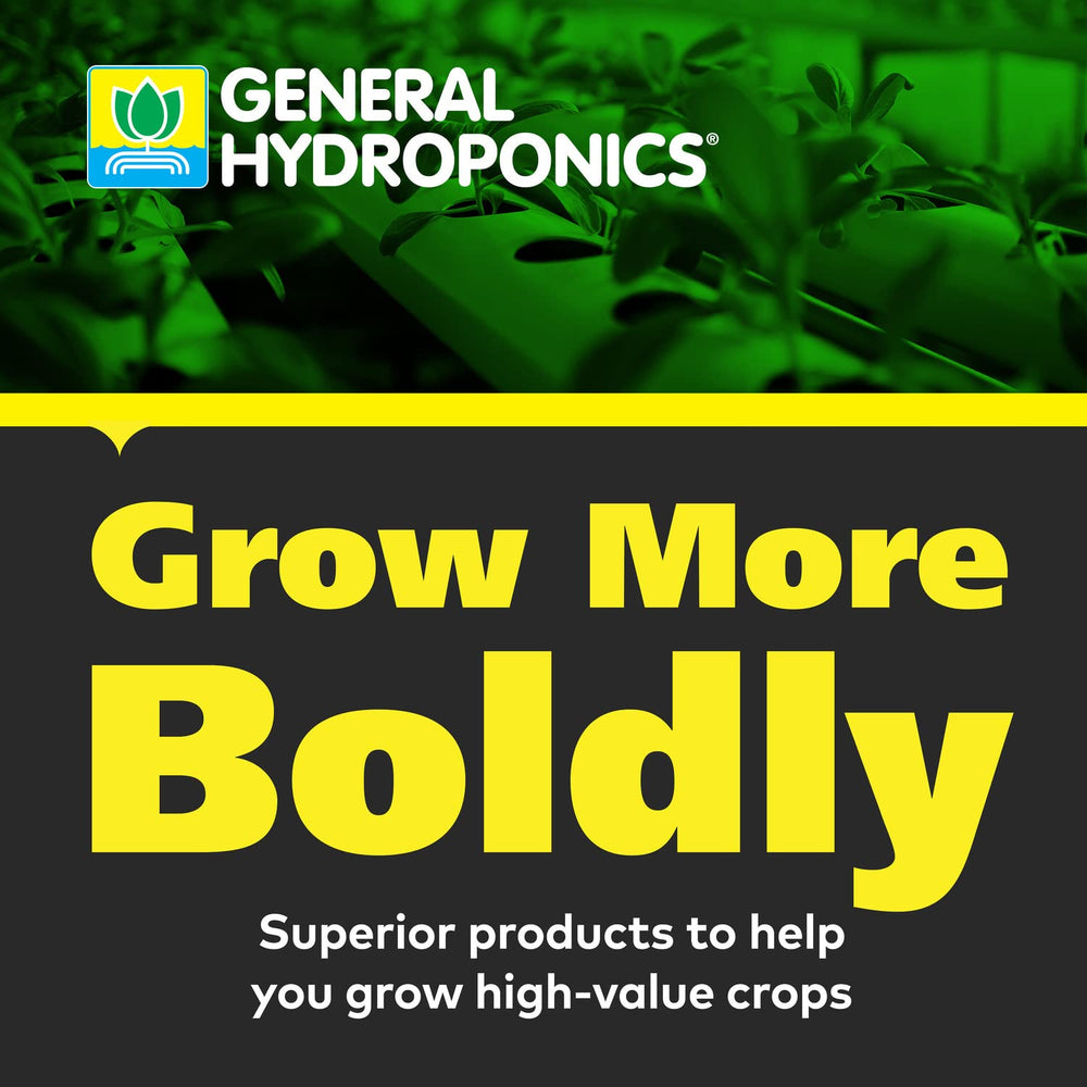General Hydroponics CALiMAGic beside ripe tomatoes illustrating blossom end rot prevention benefits