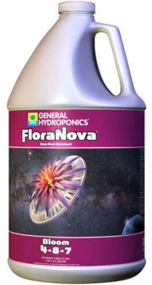 General Hydroponics FloraNova Bloom front label showing product identity and size