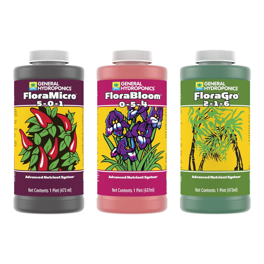 General Hydroponics front packaging shows FloraSeries and simple setup benefit