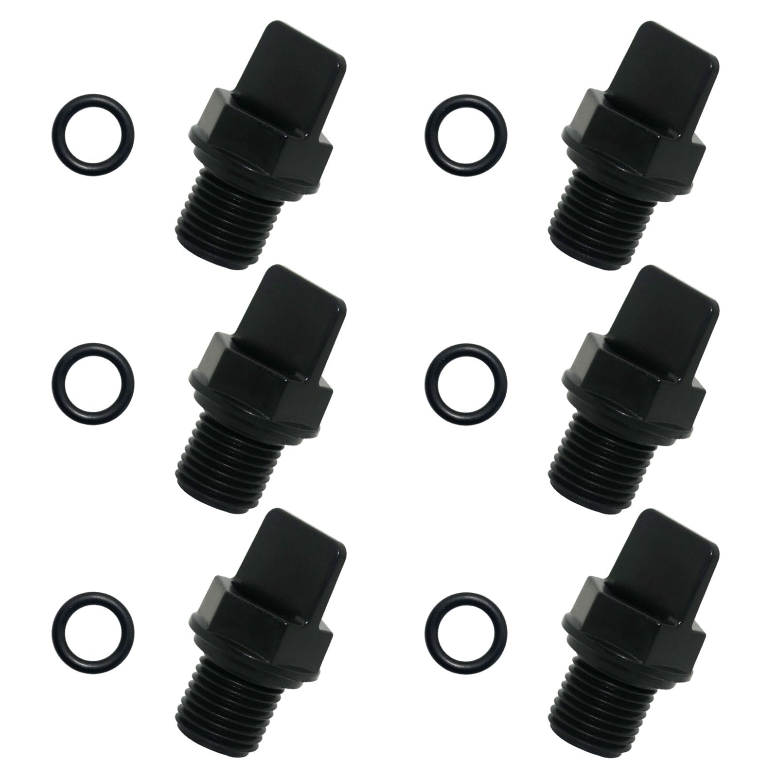 Generic 006721F front view showing six plugs and O-rings for quick replacement benefit