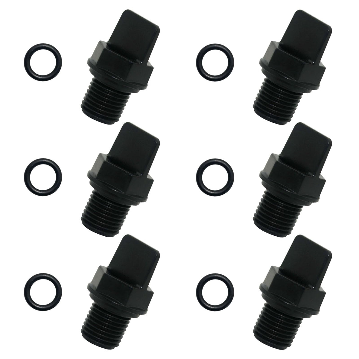 Generic 006721F front view showing six plugs and O-rings for quick replacement benefit
