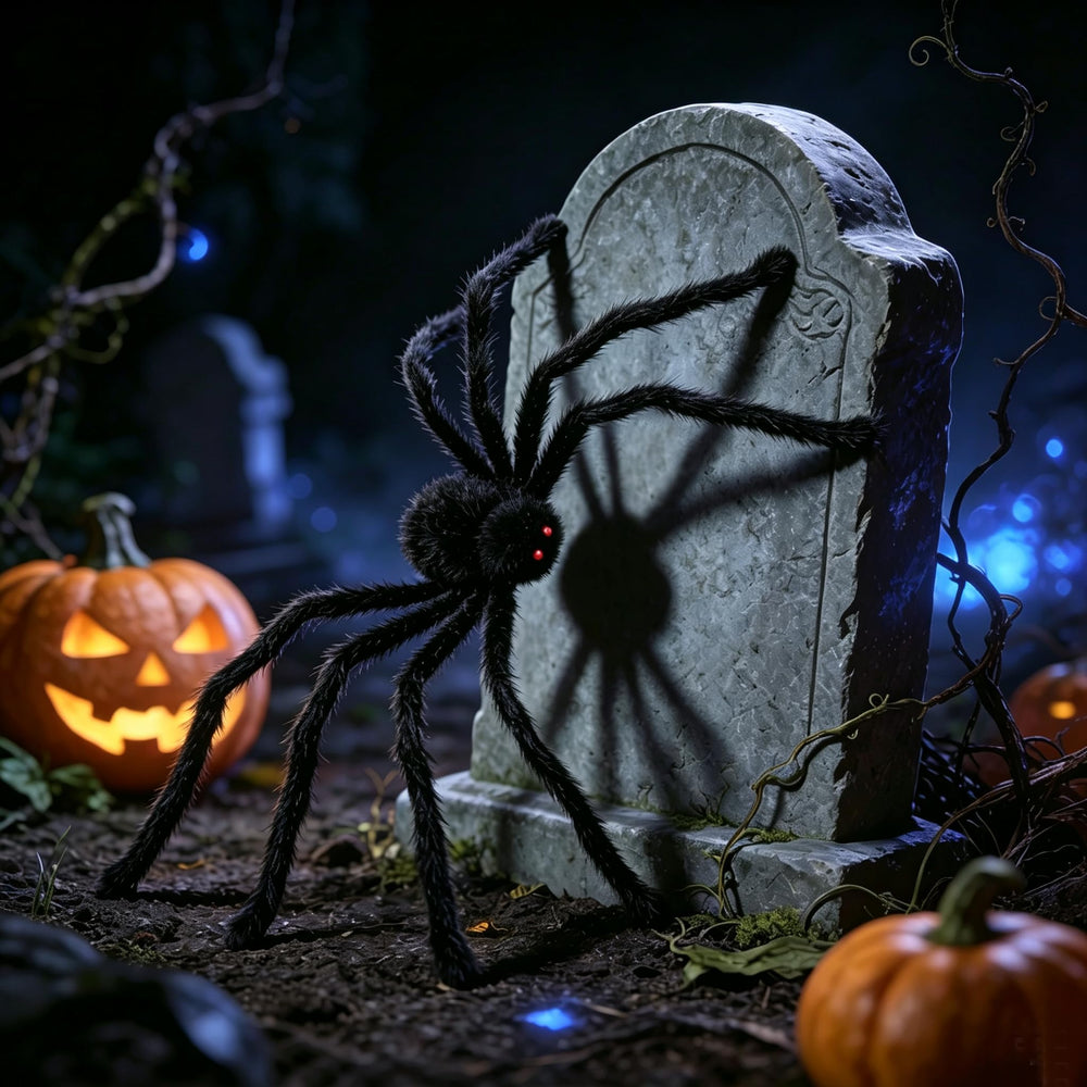 Generic spider next to pumpkin showing scale and attention-grabbing size