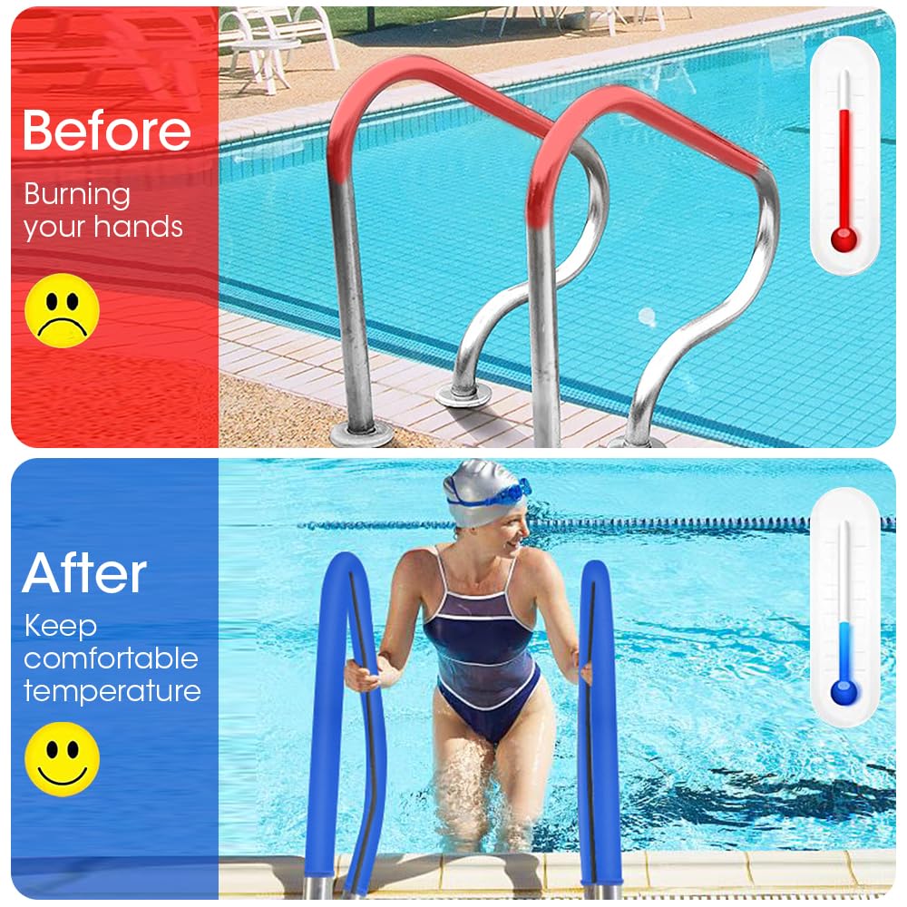Generic cover installed on pool ladder showing improved traction and safety benefit