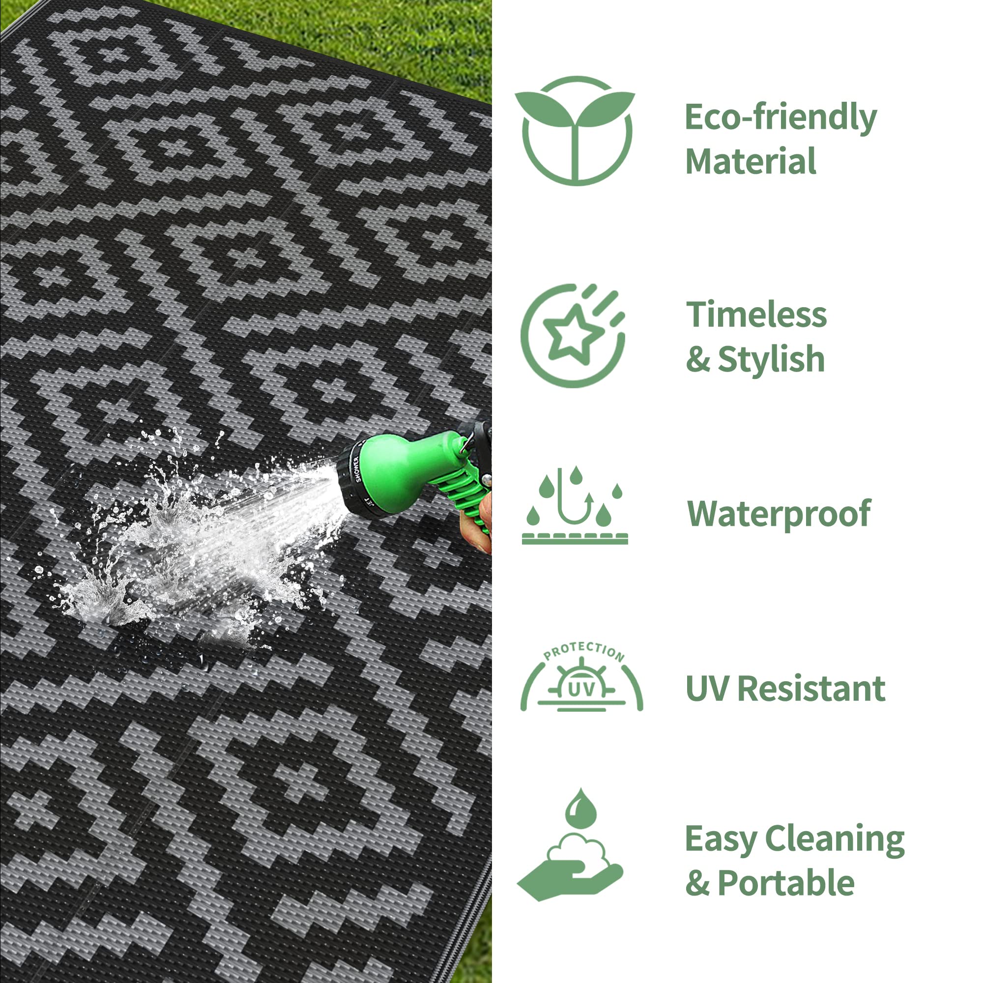 GENIMO rolled rug with carry bag for compact transport
