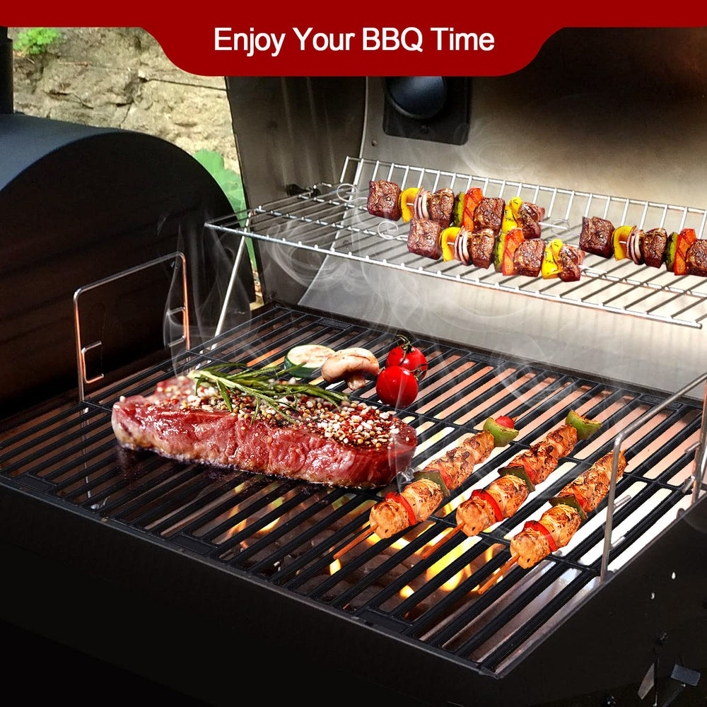 GGC searing steak on grates creating clear grill marks, enhances presentation