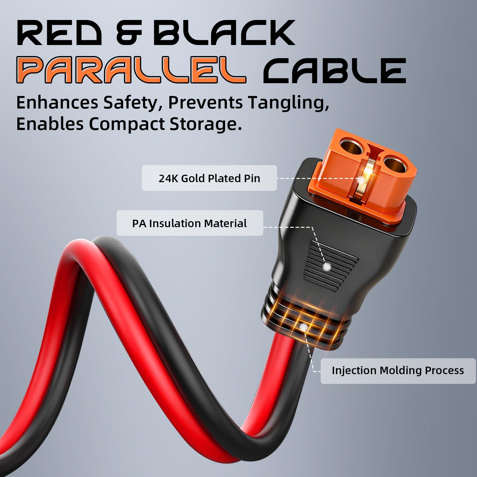 Gibbab cable connected to an RV solar panel illustrating reliable outdoor charging benefit