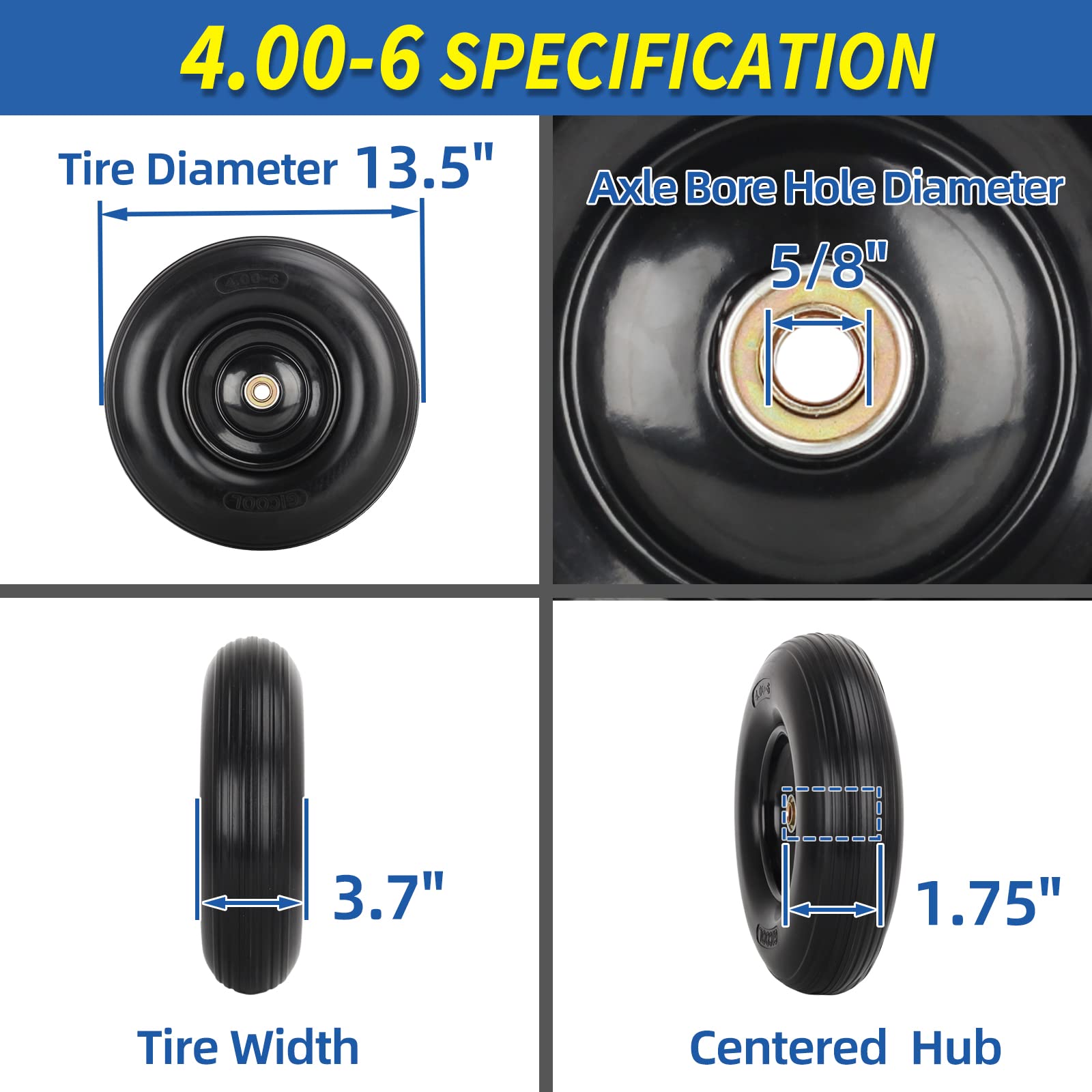 GICOOL close-up of solid PU foam tread highlighting puncture resistance