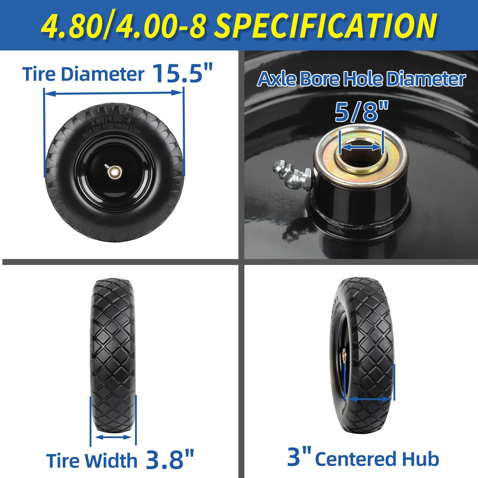 GICOOL side profile showing PU solid tire texture and wear resistance