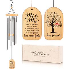 GiftChant front view of wedding wind chime showing love-tree design and paired birds benefit: meaningful décor