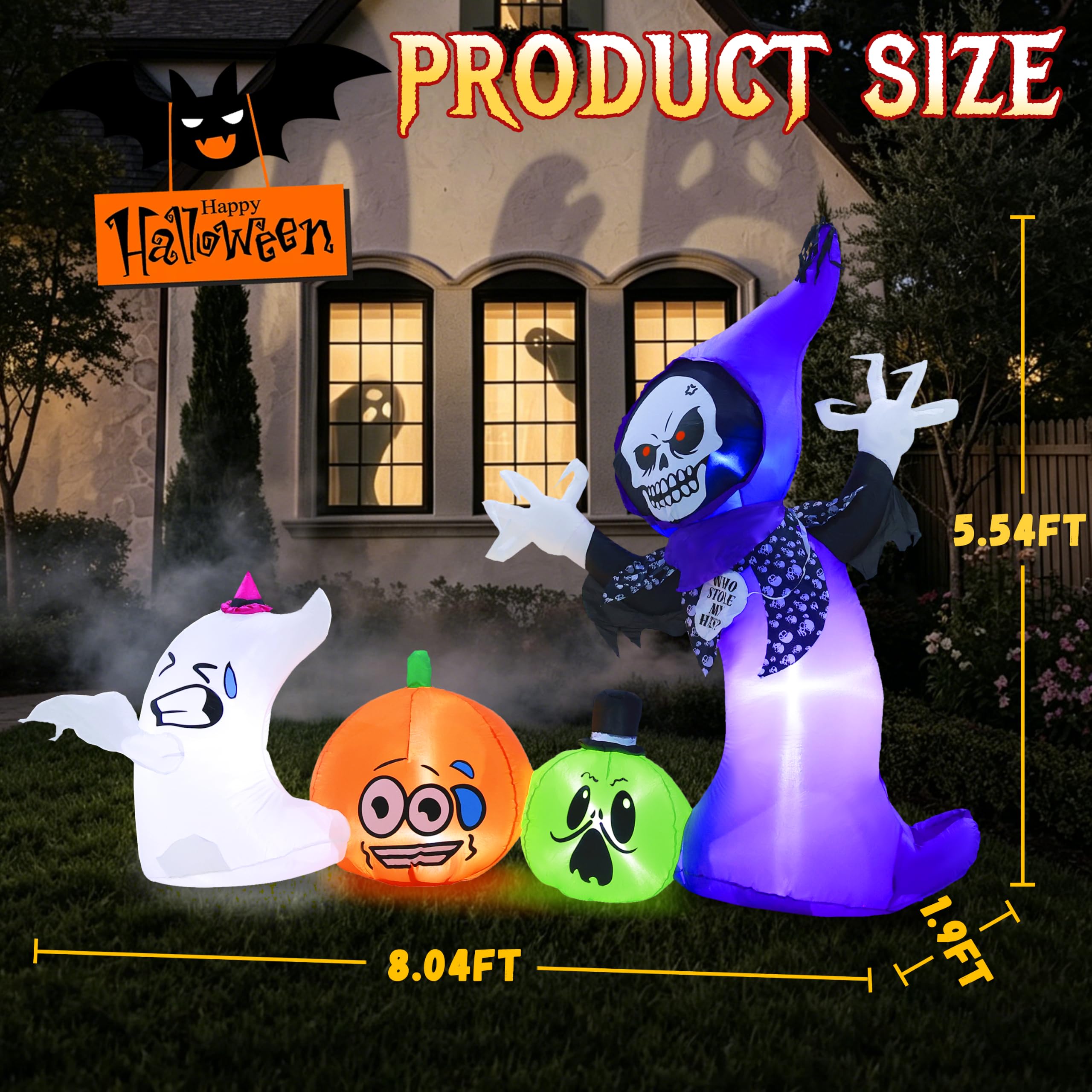 GIFTFIND illuminated inflatable at night with bright LED glow for visibility