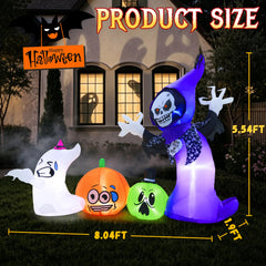 GIFTFIND illuminated inflatable at night with bright LED glow for visibility