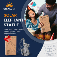 GIGALUMI elephant side profile highlighting resin texture and outdoor placement