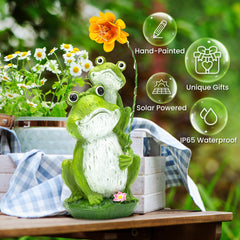 GIGALUMI frog statue placed in garden adding whimsical decor benefit