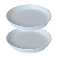 GIKUPOM front view of two 6 inch saucers showing elegant shape and fit