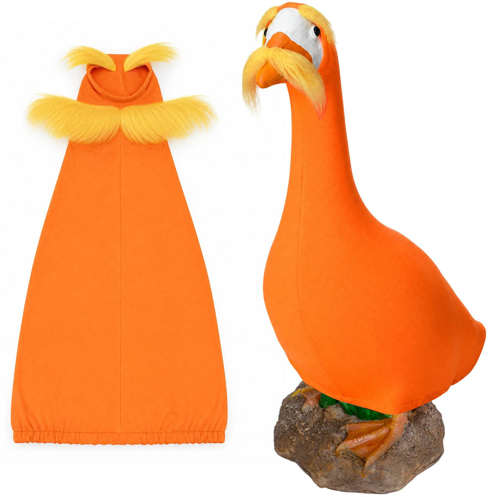 Gilprop porch goose front view showing bright orange outfit and cheerful appeal