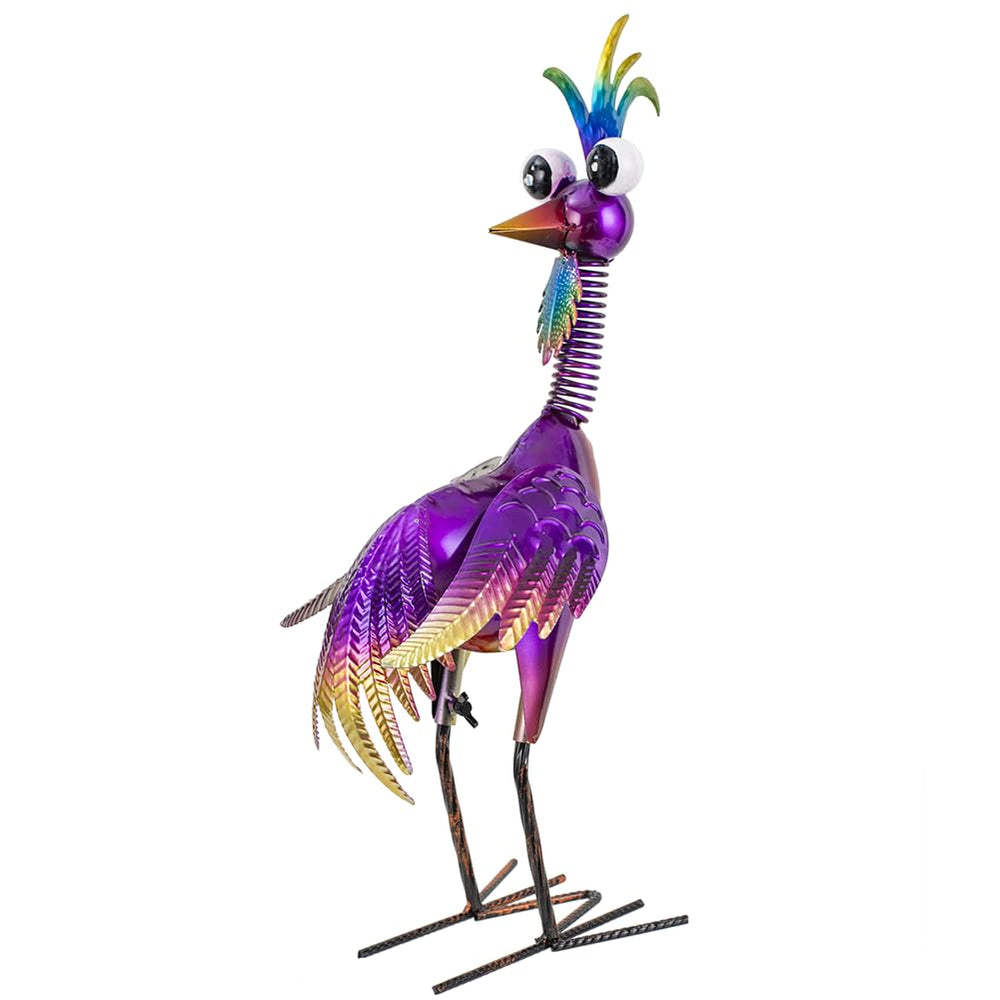 giole front view rooster statue showing colorful appeal and outdoor charm