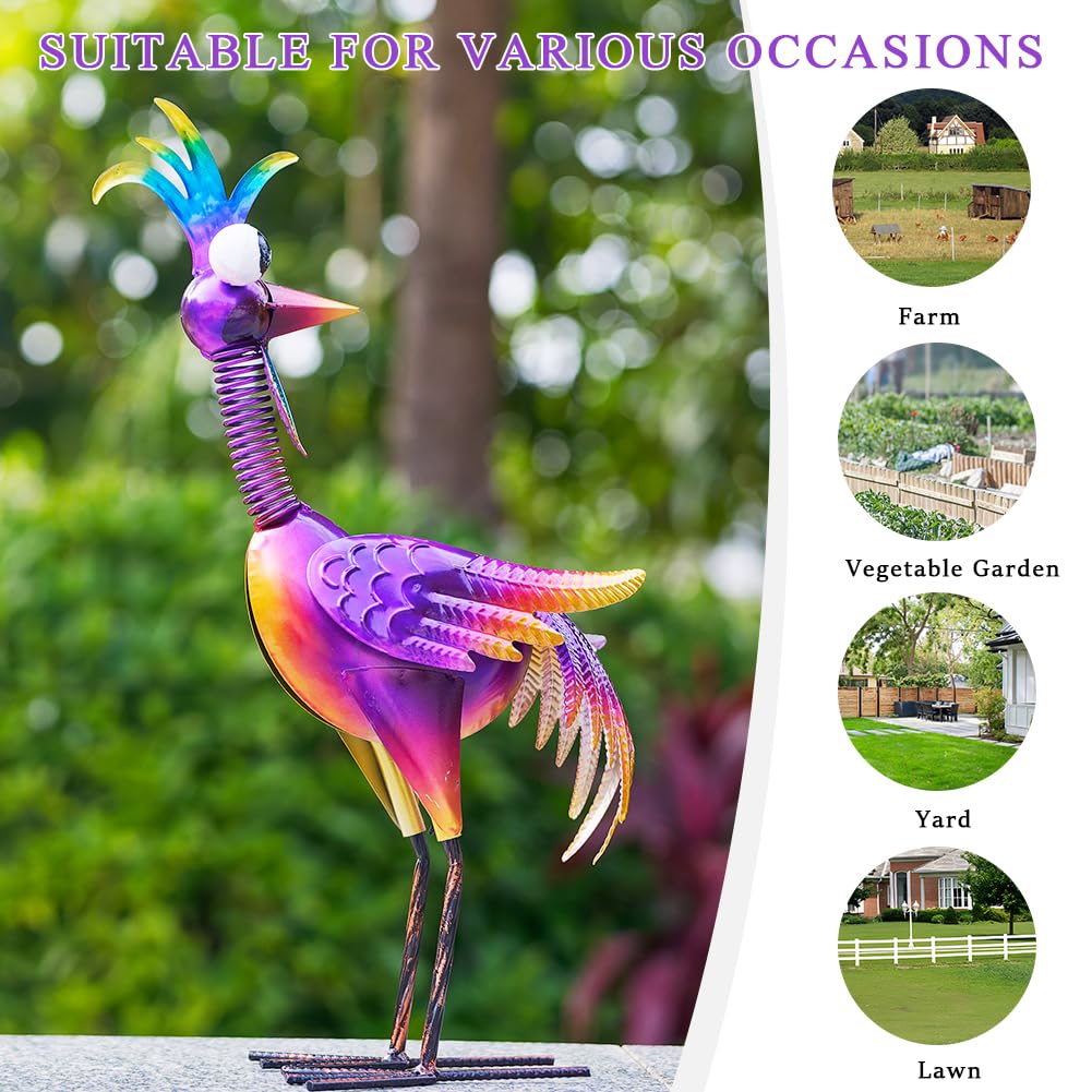 giole rooster in use on patio adding personality to outdoor seating