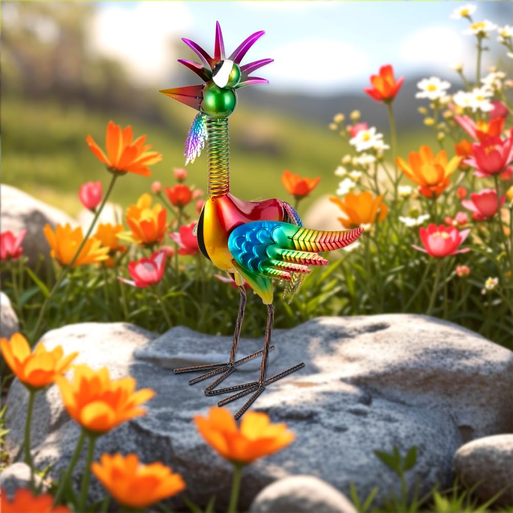 giole rooster in evening lifestyle setting creating cheerful outdoor ambiance