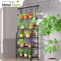 GIOTORENT plant stand next to chair showing full 63.3" height and vertical space savings