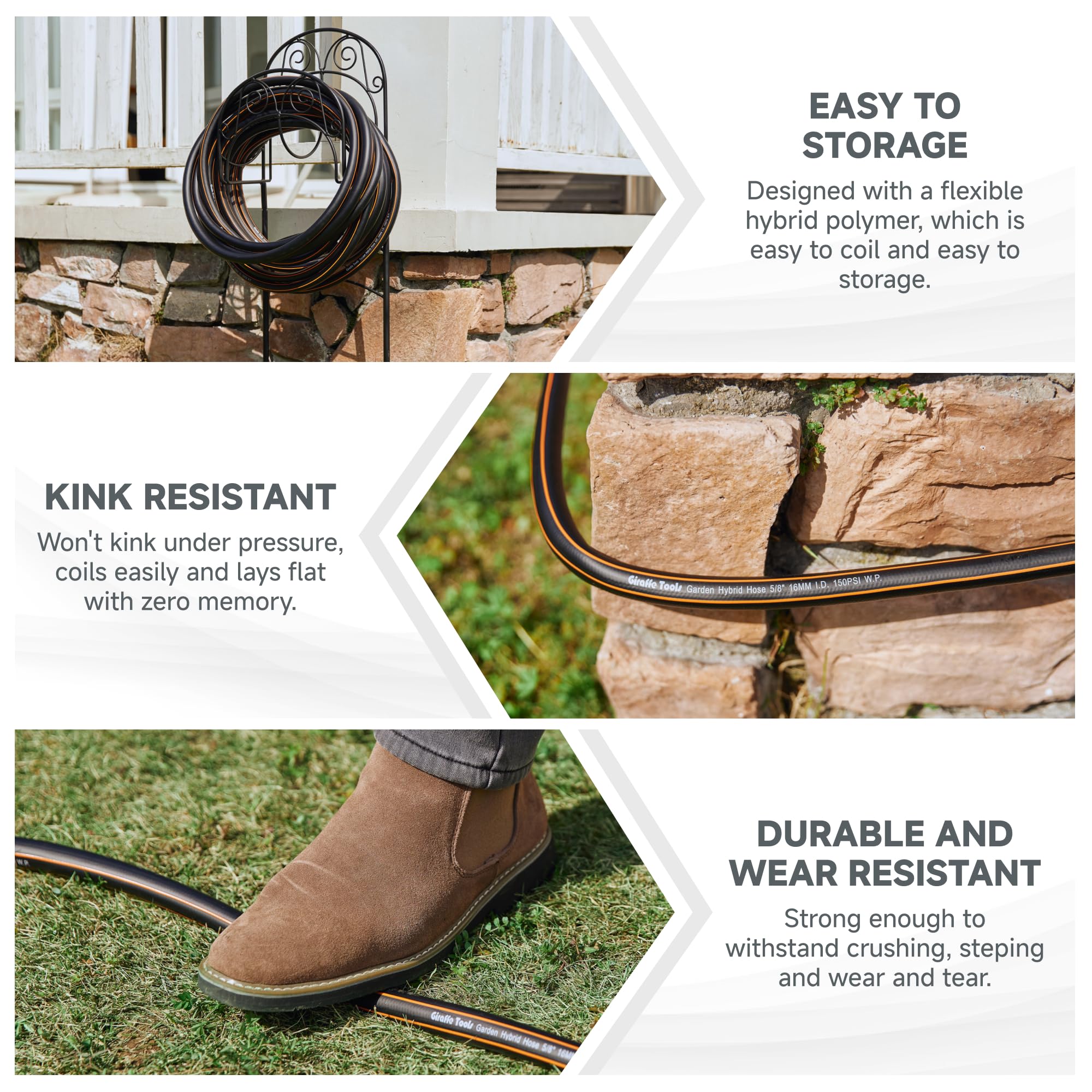Giraffe Tools cut hose with reattached fitting showing reuse capability
