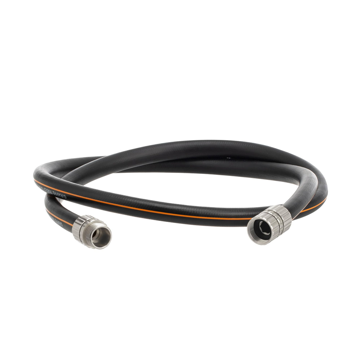Giraffe Tools front view of 5ft hose showing compact design and benefits