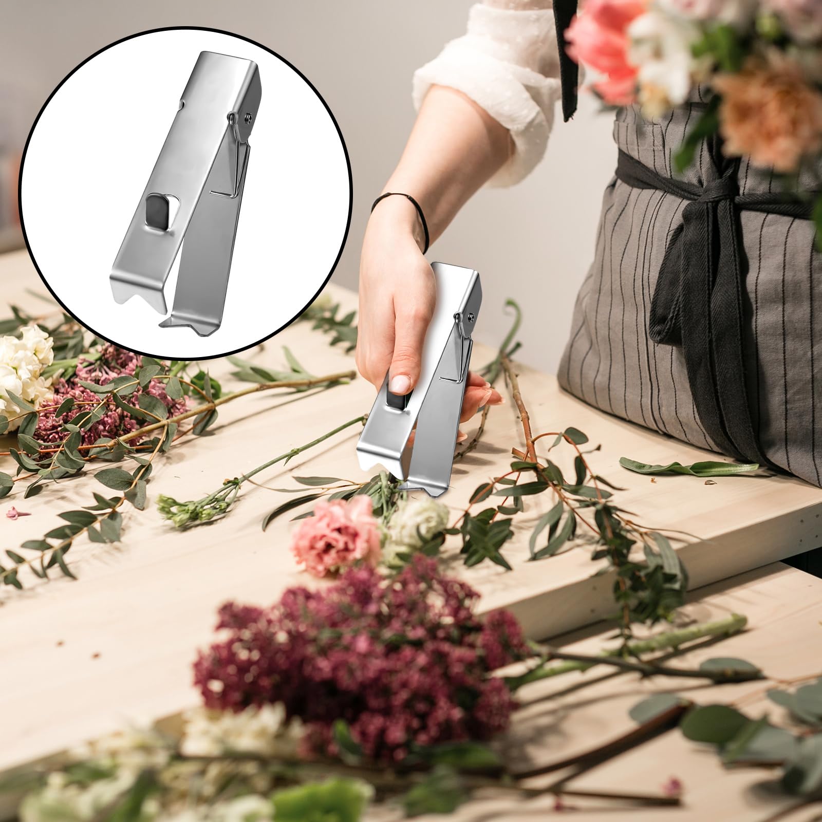 Gisafai stored in a garden apron pocket for convenient portability