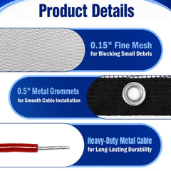 GJL grommet and reinforced stitching detail for durable fastening