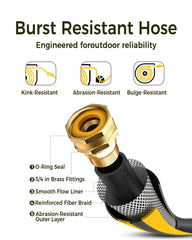 glahoden full 115 ft hose extended with 9-pattern nozzle for versatile watering