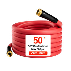 GLOSHOOTING front view of 50ft 5/8" hose showing full length and color, durable performance