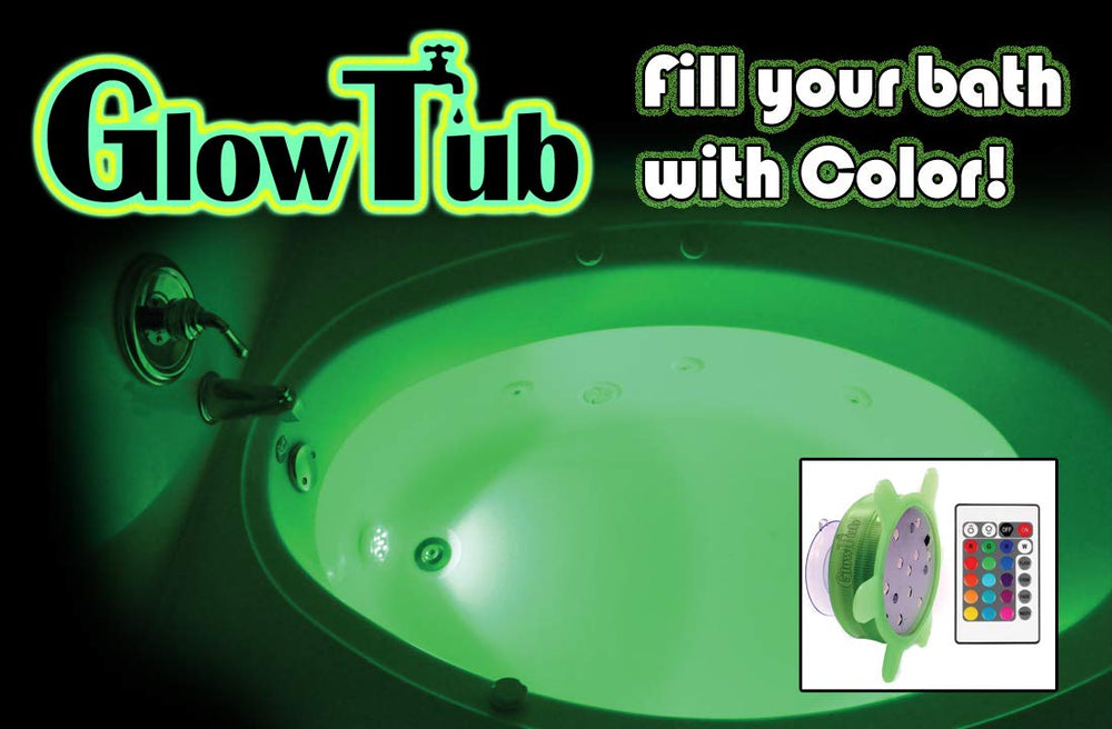 GlowTub beside AAA batteries showing 2.75-inch size for portability