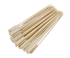 Gmark front pack showing 100 bamboo paddle skewers and eco benefit
