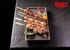 Gmark skewer pointed tip detail that pierces meats easily