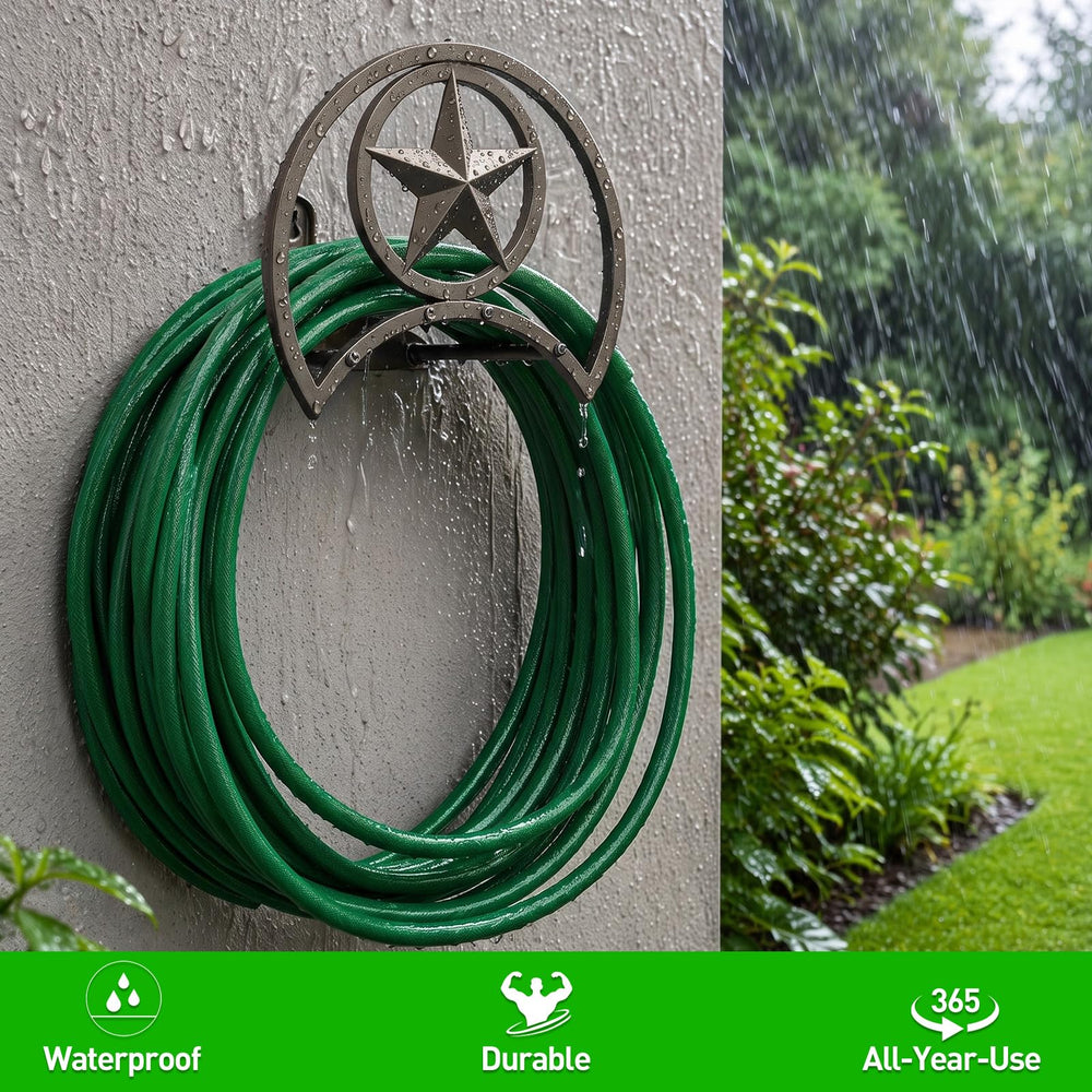 GOFORWILD filled with coiled hose illustrating high-capacity storage and tidy yard benefit