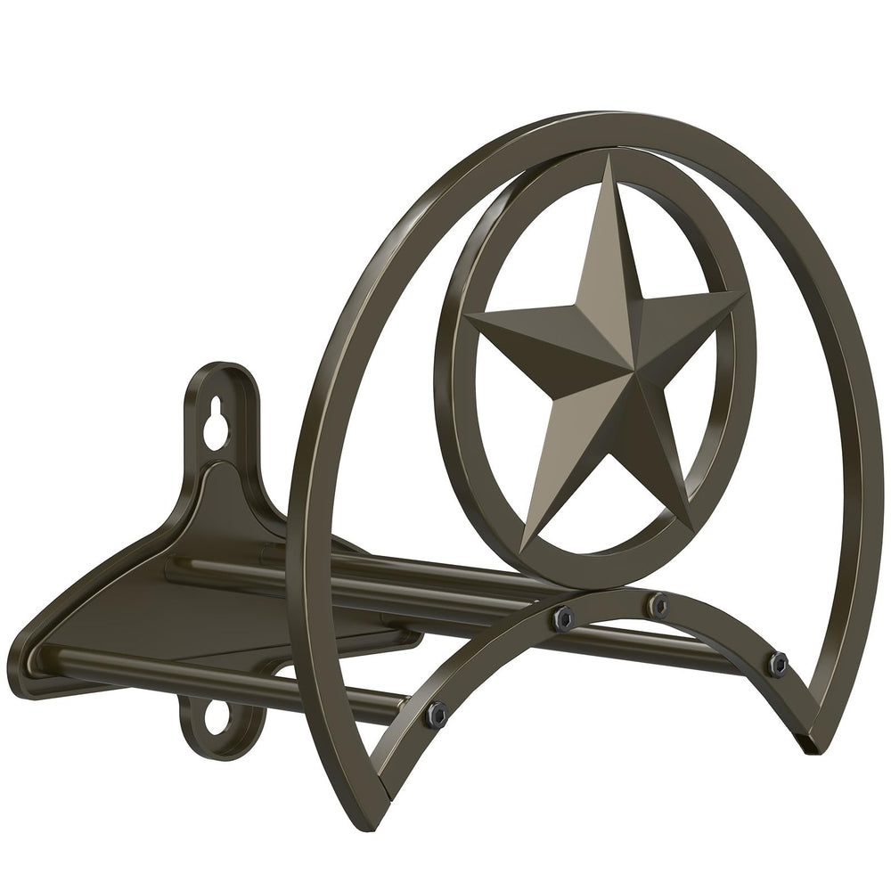 GOFORWILD front view of star hose holder showing sturdy shape and neat storage benefit