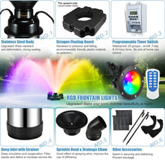 Goldlife F3 RGB lights illuminating pond at night for colorful visual impact