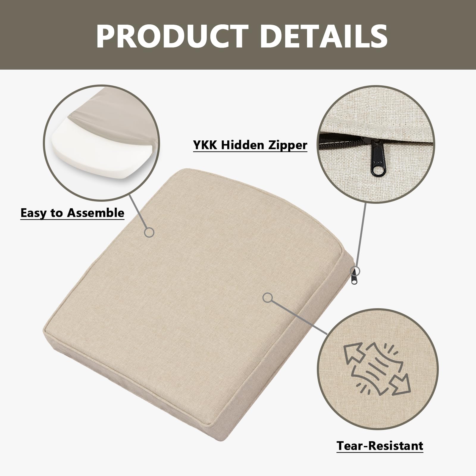 Goodgoods foam cross section displaying 35D high-resilience support and shape retention