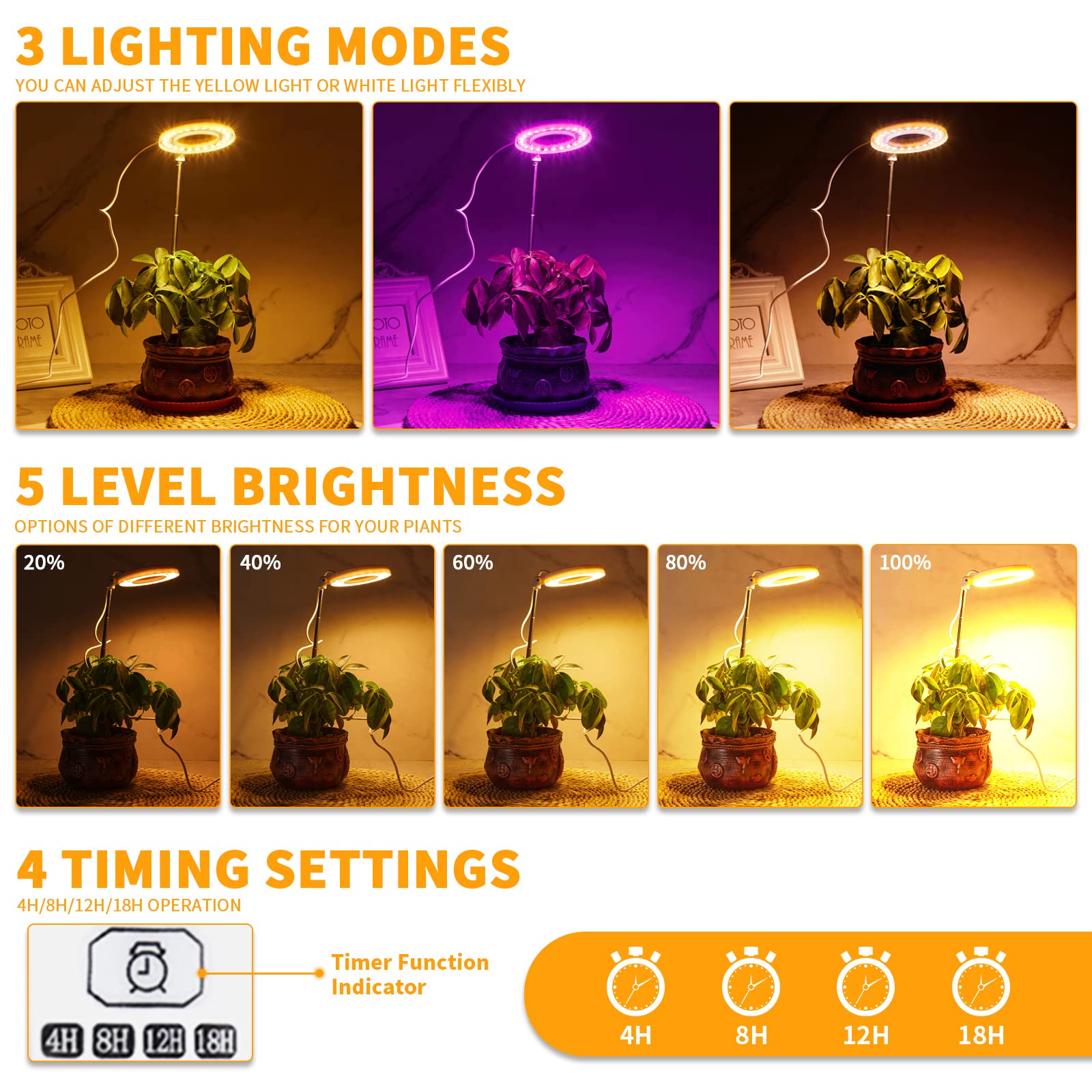 GooingTop Halo on a desk with plants illustrating decorative and functional lighting
