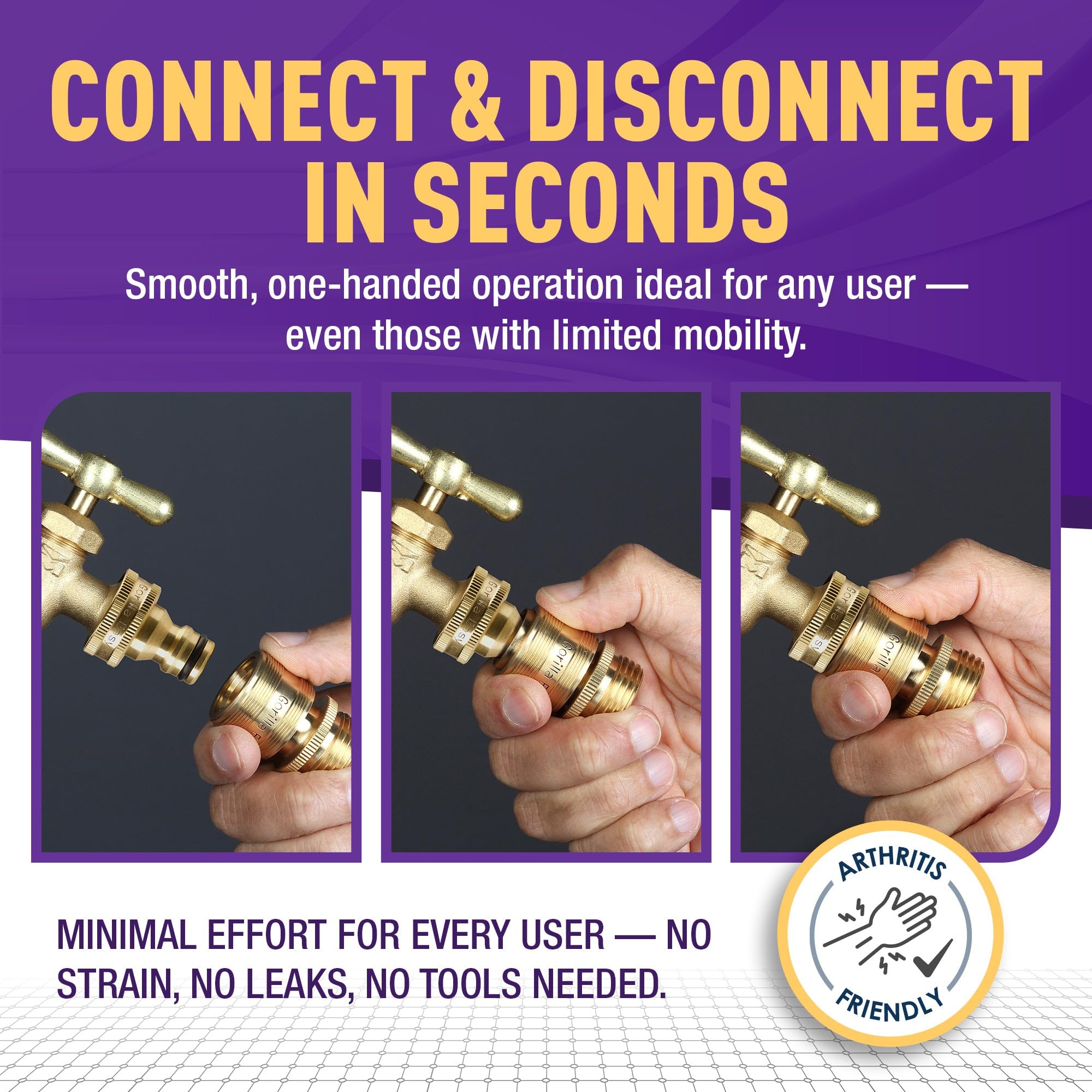 GORILLA EASY CONNECT in use with pressure washer illustrating high-pressure reliability