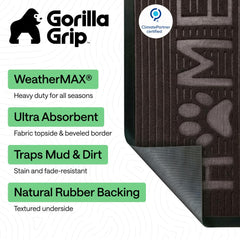 GORILLA GRIP beveled-edge detail preventing trips and runoff