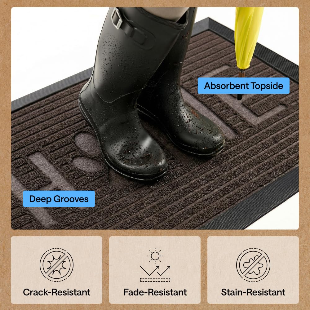 GORILLA GRIP mat in use on a covered porch keeping mud outside