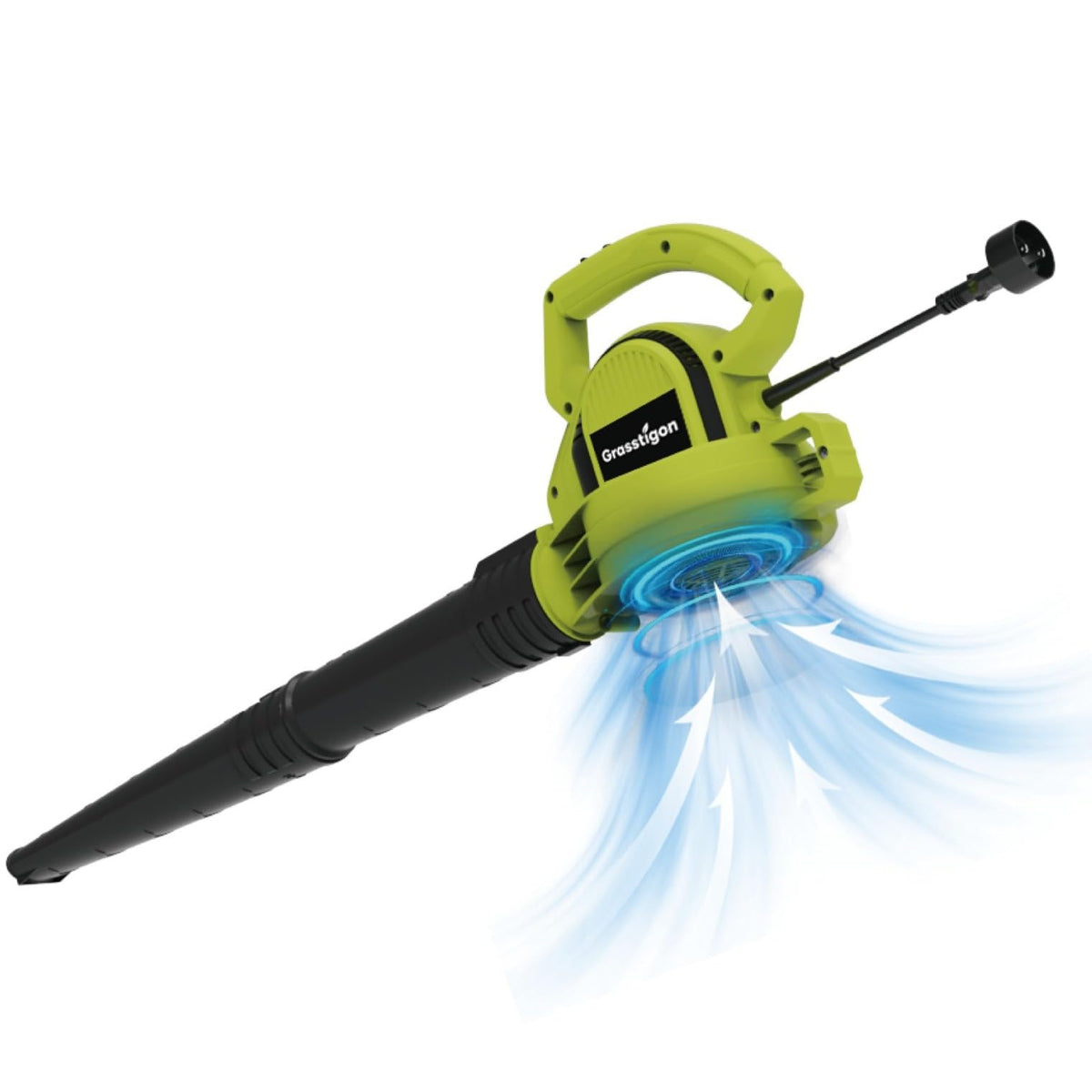 GRASSTIGON front view showing compact body and easy grip for quick cleanup