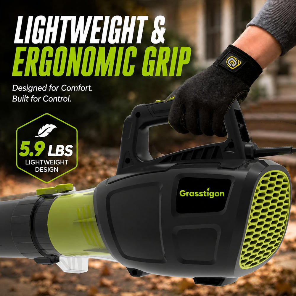 GRASSTIGON side handle profile showing ergonomic grip for comfort