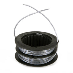 Greenworks replacement spool front view showing fit and quick swap benefit