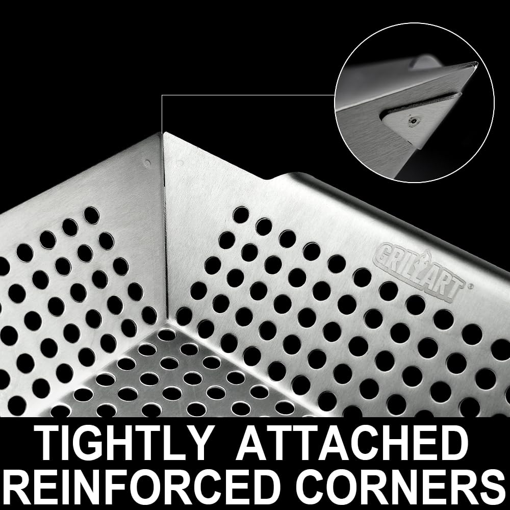 GRILLART side profile showing tapered shape that saves grill surface while holding more