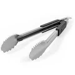 Grille Perfect front view of full 16-inch stainless steel tongs showing durable construction and reach